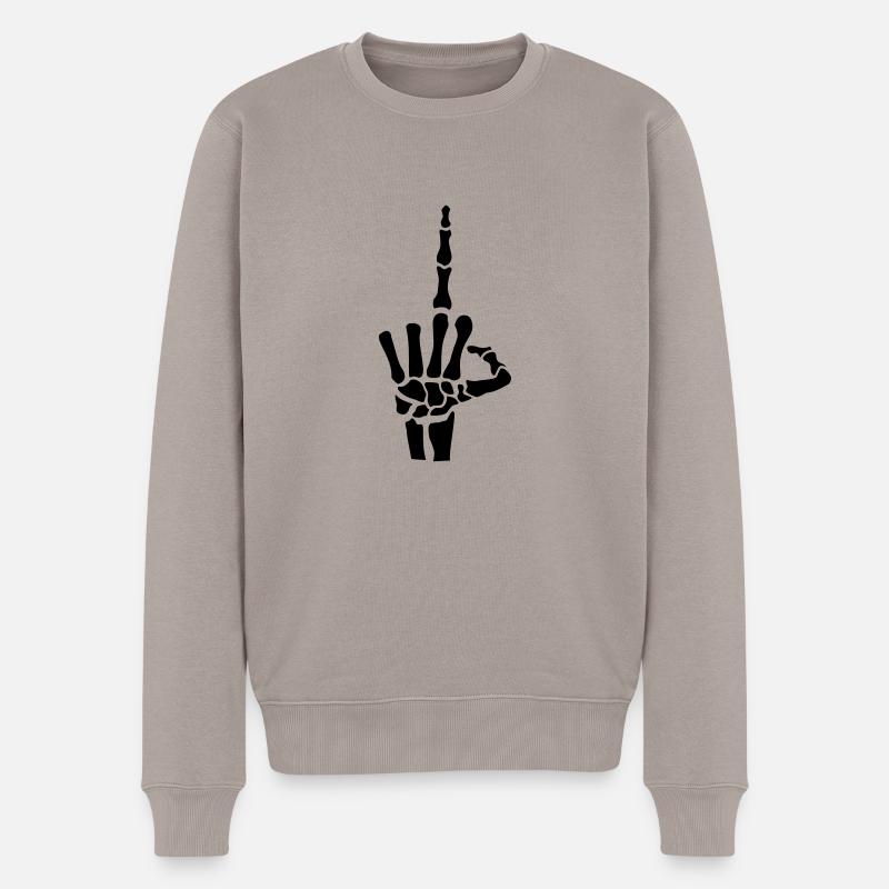 Stinkefinger - Männer Premium Bio Pullover - Taupe