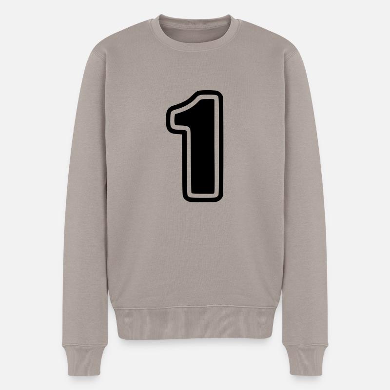 Number One / nombre 1 / One - Pull Premium bio Homme - taupe