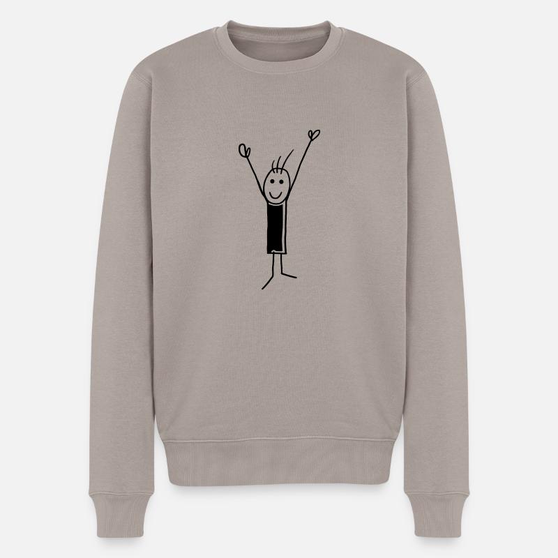 Yeah... - V - Männer Premium Bio Pullover - Taupe