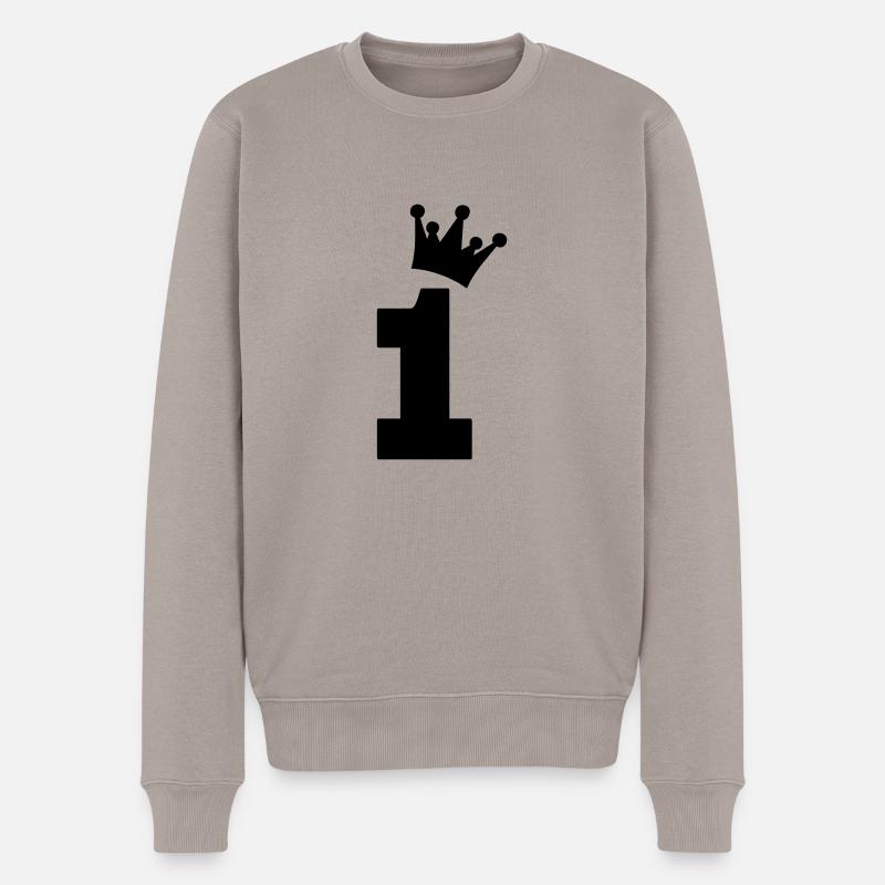 one 1 eins - Männer Premium Bio Pullover - Taupe