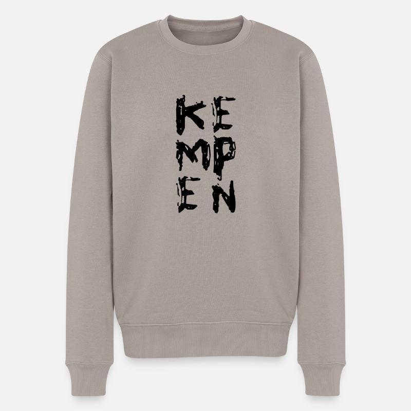 Kempen 3 Zeilen - Männer Premium Bio Pullover - Taupe