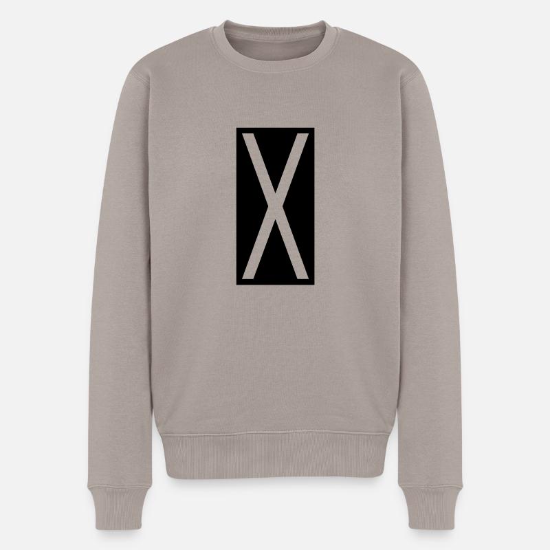 Rechteck X - Männer Premium Bio Pullover - Taupe