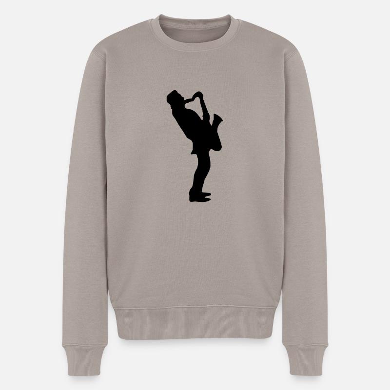 Musik - Musiker Jazz - Männer Premium Bio Pullover - Taupe