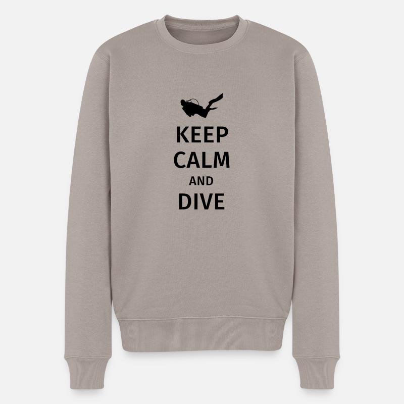 keep calm and dive - Pull Premium bio Homme - taupe