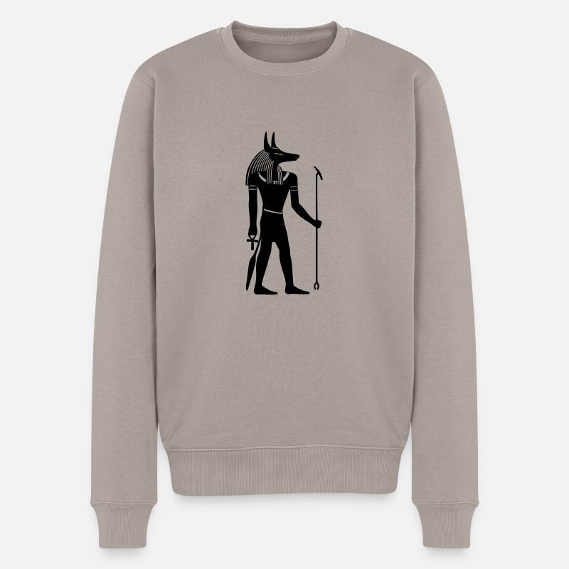 anubis egypte dieu - Pull Premium bio Homme - taupe