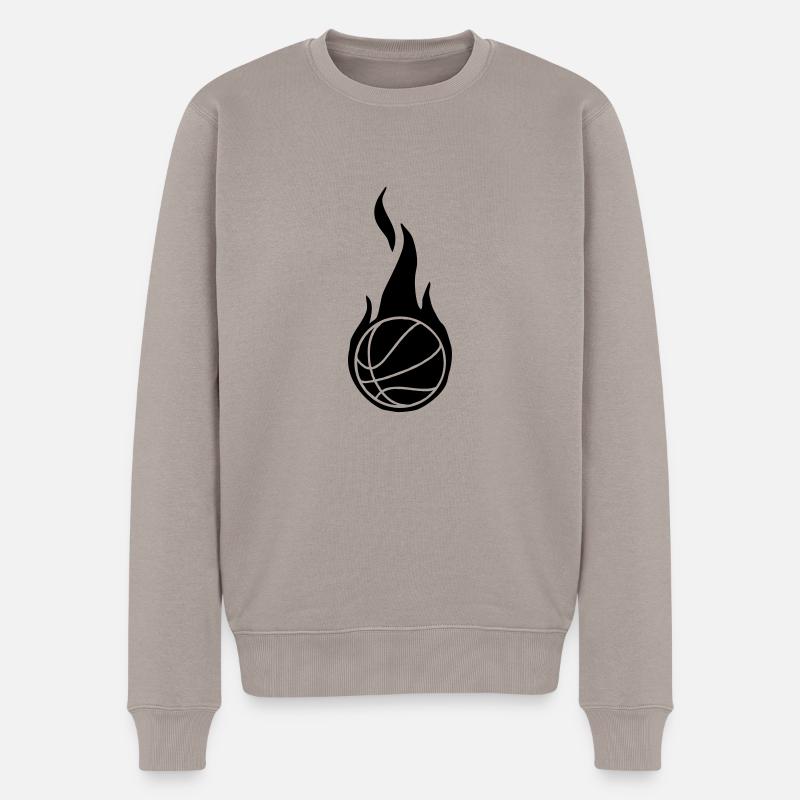 basket_1_flames_1_clr1_bw - Männer Premium Bio Pullover - Taupe