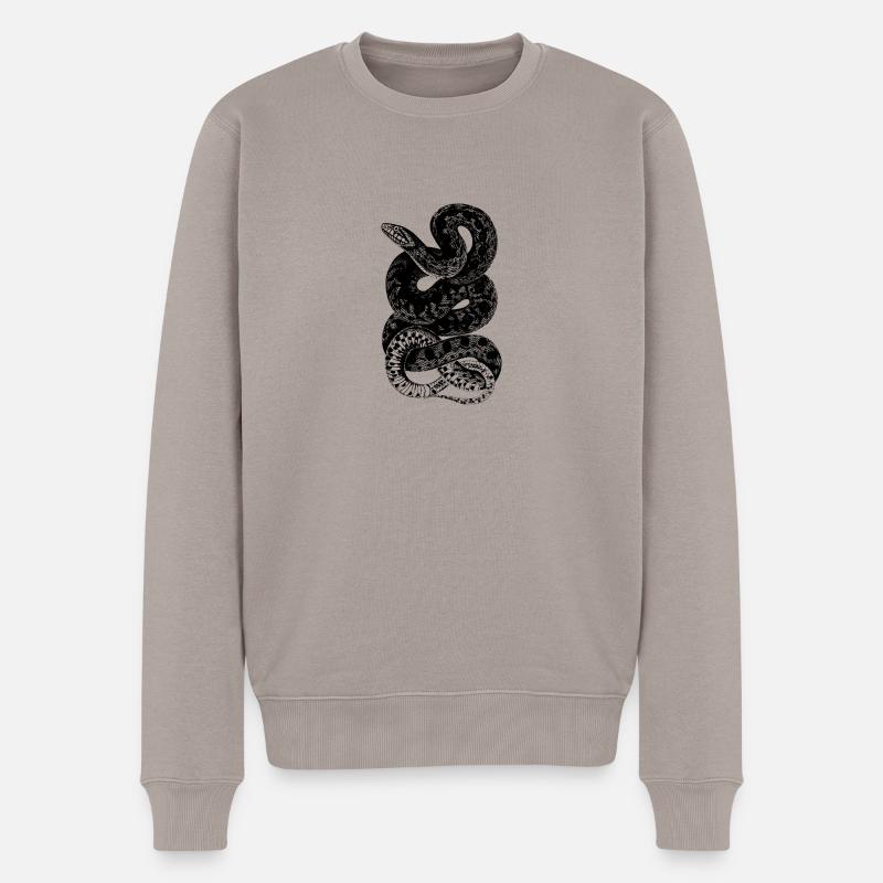Schlange - Männer Premium Bio Pullover - Taupe