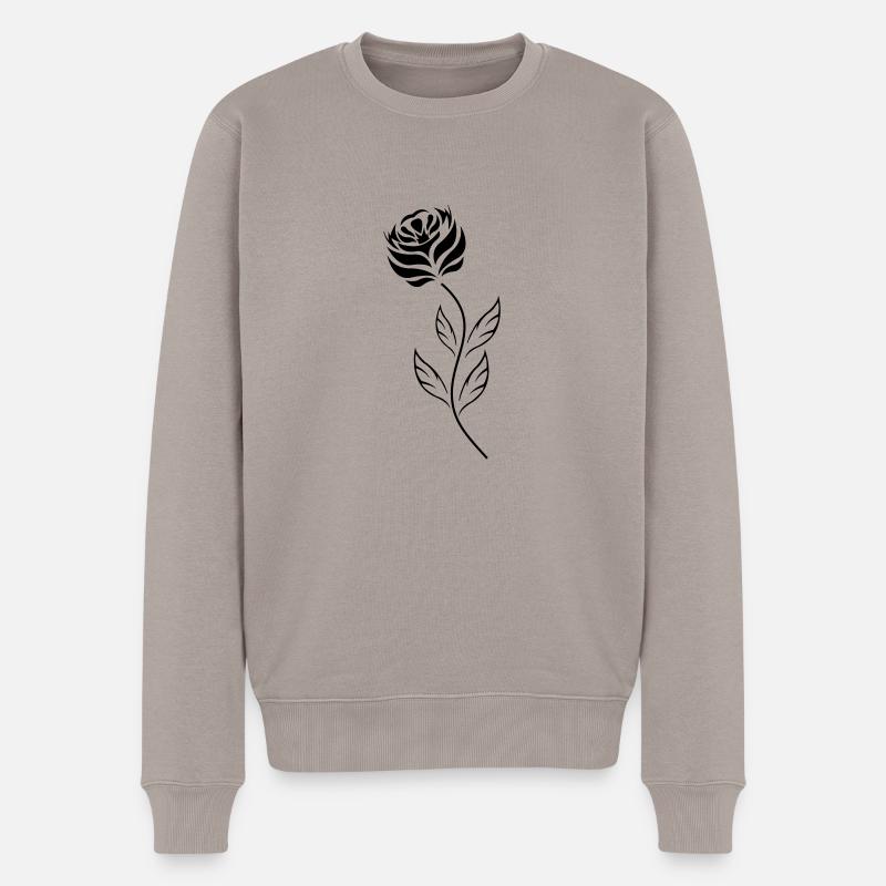 black_rose - Männer Premium Bio Pullover - Taupe