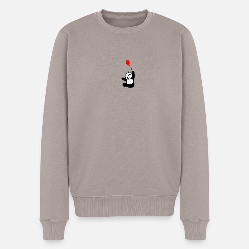Panda - Männer Premium Bio Pullover - Taupe