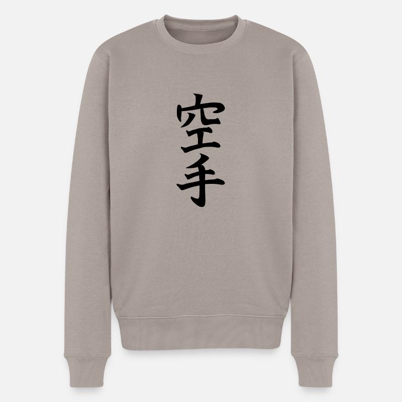 Karate - Männer Premium Bio Pullover - Taupe