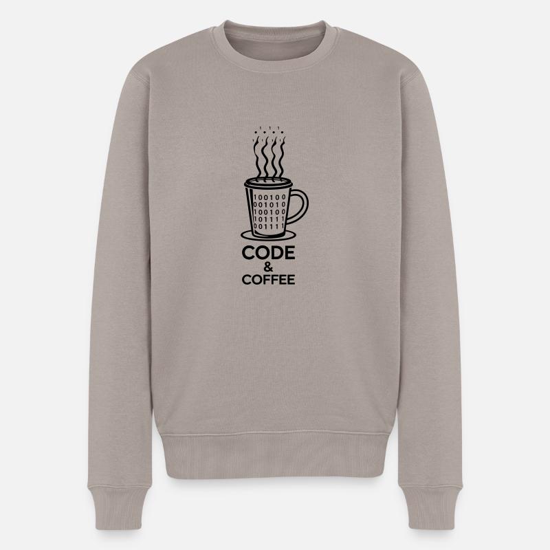 Code & Café – Duo Parfait - Pull Premium bio Homme - taupe