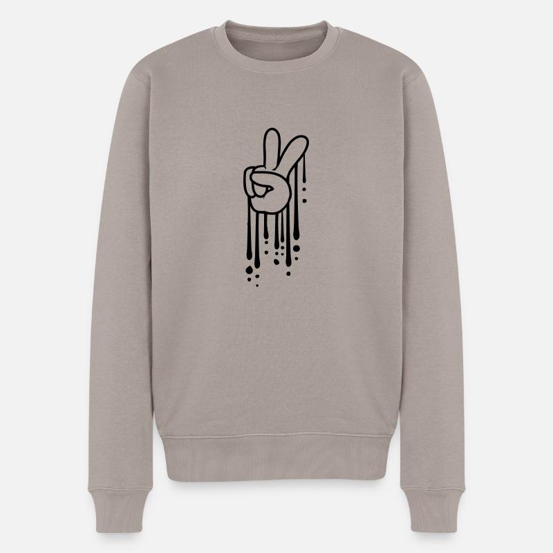 Gouttes de Graffiti Peace - Pull Premium bio Homme - taupe
