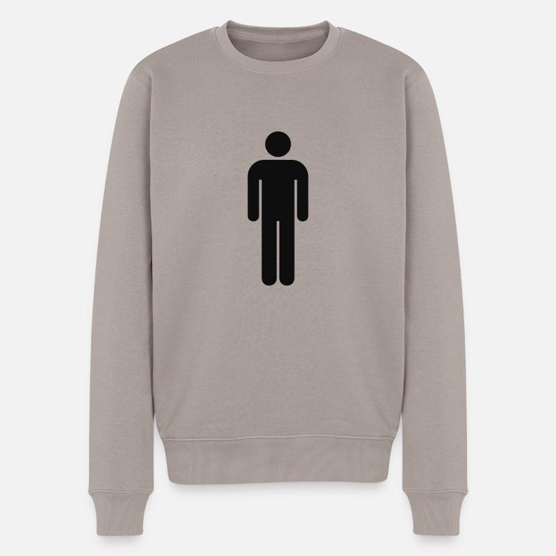 WC-Zeichen für Männer - Männer Premium Bio Pullover - Taupe