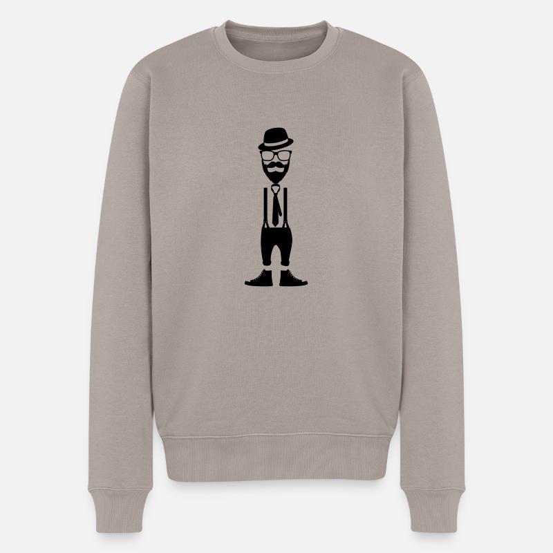 Hipster - Männer Premium Bio Pullover - Taupe