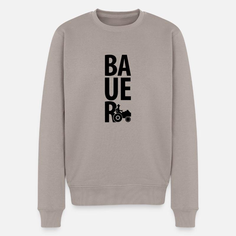 bauer_design_c1 - Männer Premium Bio Pullover - Taupe