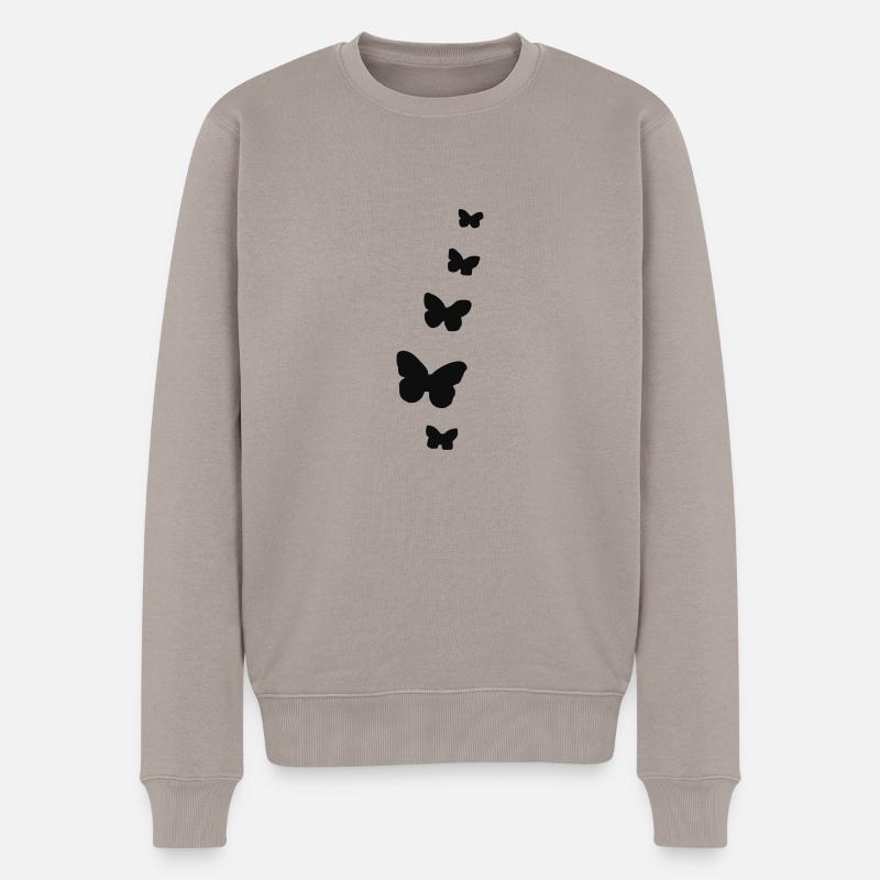 schmetterlinge - Männer Premium Bio Pullover - Taupe
