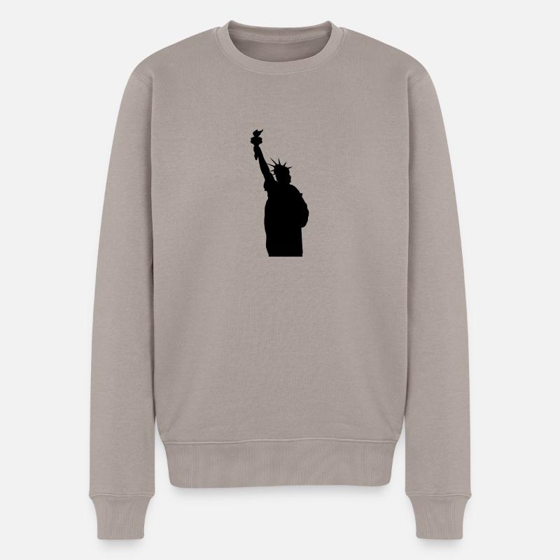 Statue de la Liberté Silhouette - Pull Premium bio Homme - taupe