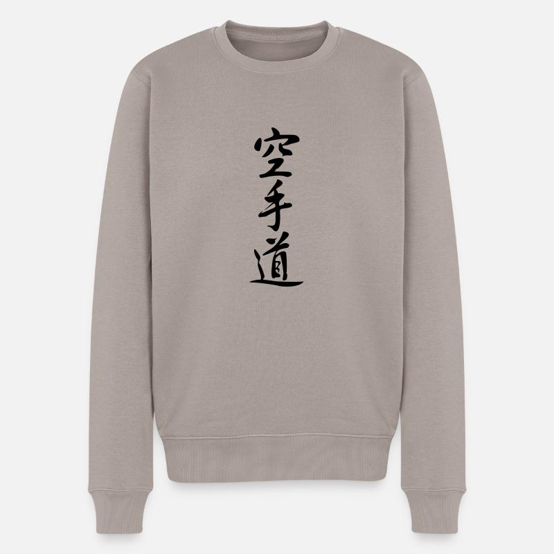 Karate - Männer Premium Bio Pullover - Taupe