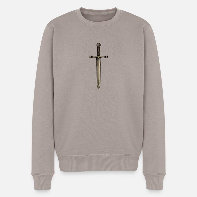 Épée du Moyen Âge - Pull Premium bio Homme - taupe