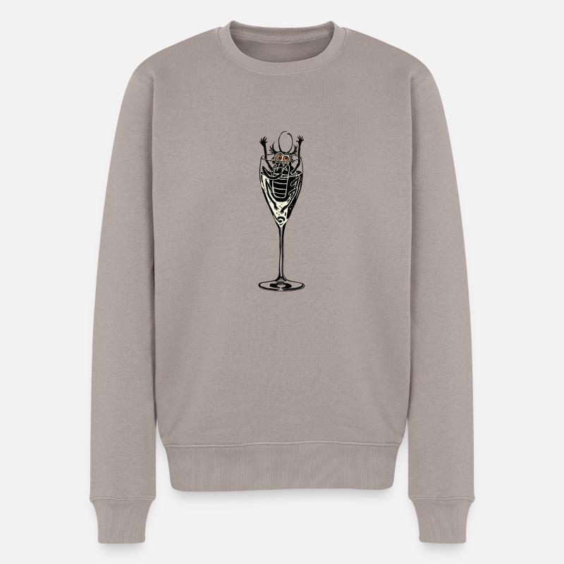 Insecte dans le vin mousseux - Pull Premium bio Homme - taupe