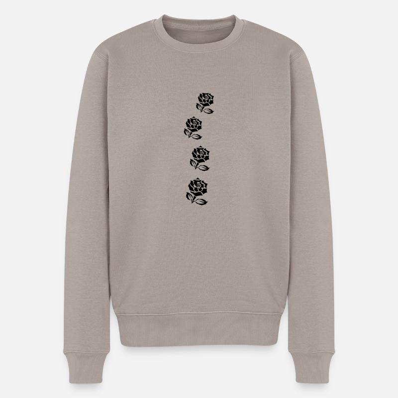 Rosenranke - Männer Premium Bio Pullover - Taupe
