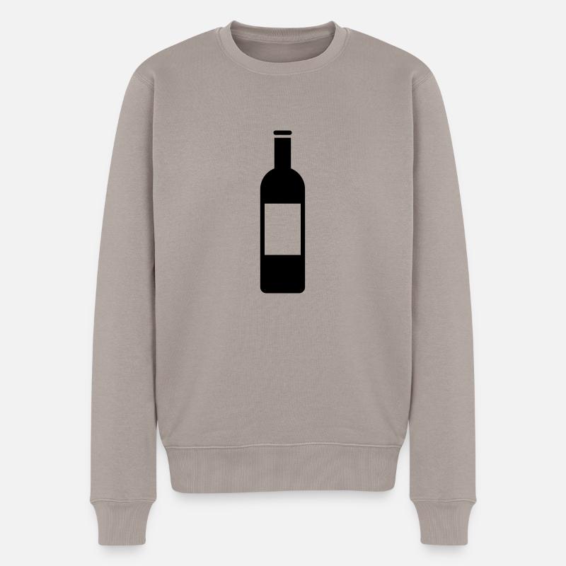 Wein Weinflasche - Männer Premium Bio Pullover - Taupe