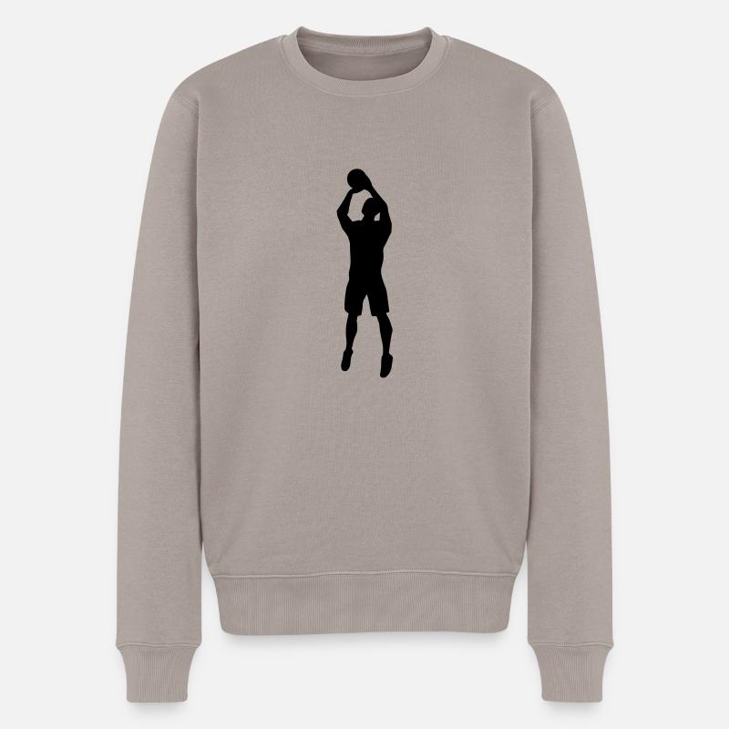 Basketball - Männer Premium Bio Pullover - Taupe