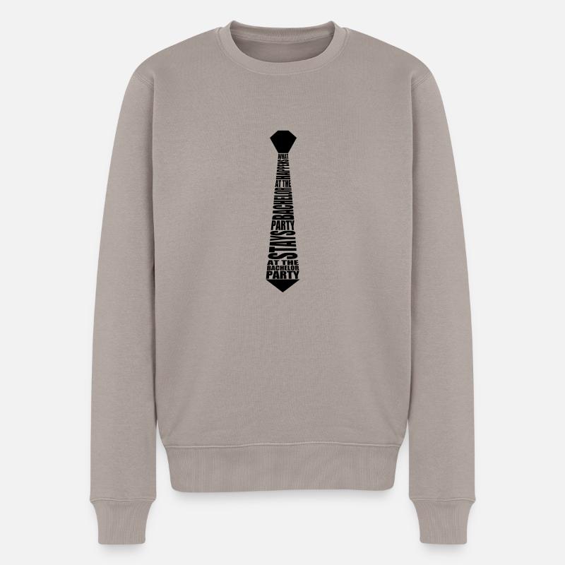Krawatte Junggesellenabschied - Männer Premium Bio Pullover - Taupe