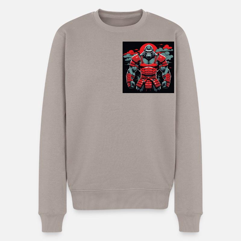 Primal Ronin – Le gorille samouraï - Pull Premium bio Homme - taupe