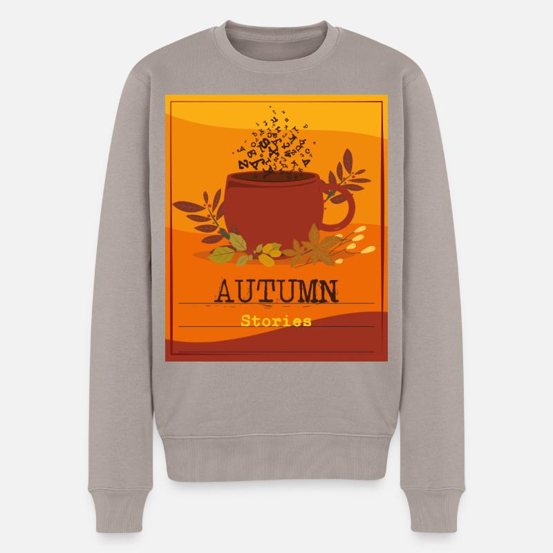 Herbstliche Geschichten Design - Männer Premium Bio Pullover - Taupe
