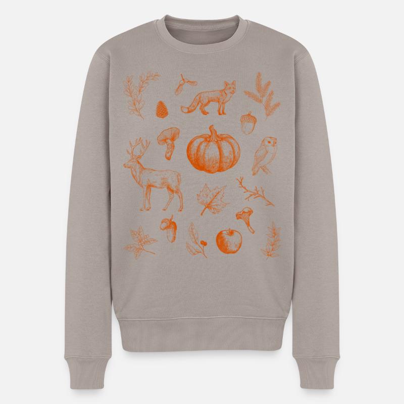 Gemütliche Herbststimmung - Männer Premium Bio Pullover - Taupe