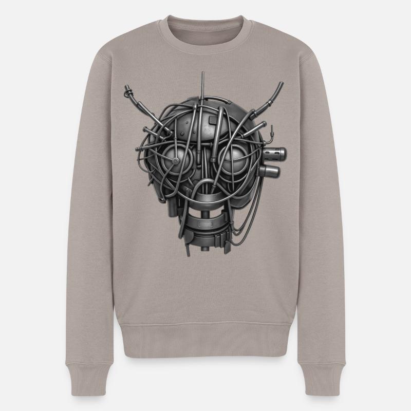 ROBOT MASK #2 - black & white - Pull Premium bio Homme - taupe