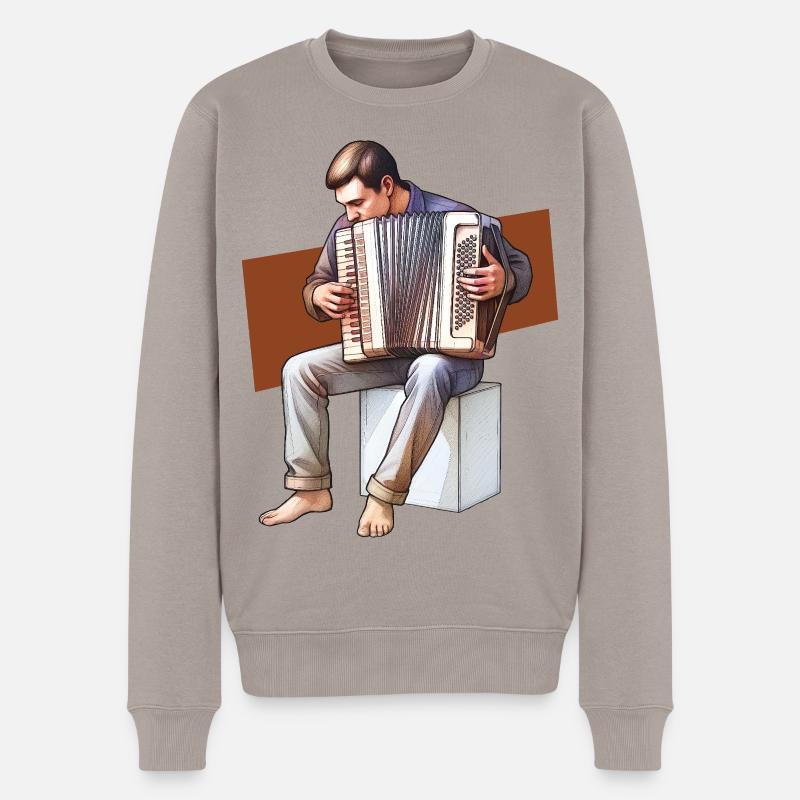 AKKORDEONIST #1 – Klang & Bild - Männer Premium Bio Pullover - Taupe