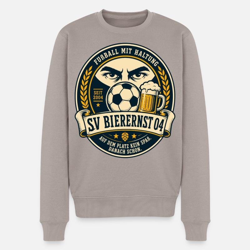 SV Bierernst 04 - Männer Premium Bio Pullover - Taupe
