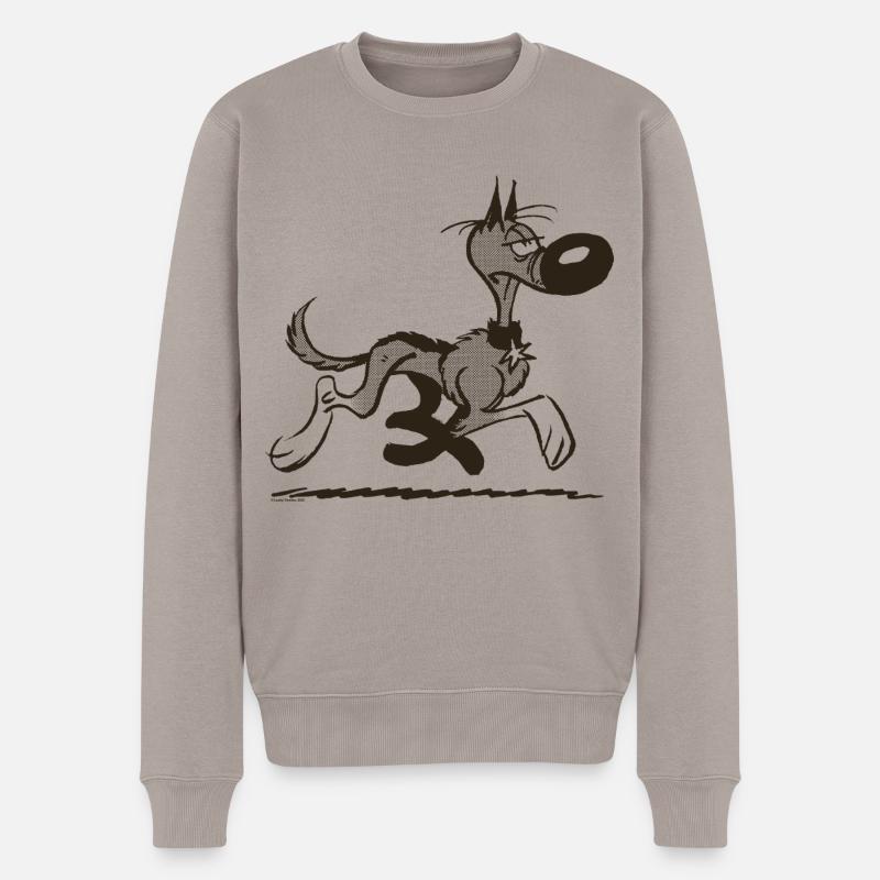 Lucky Luke Rantanplan Design - Männer Premium Bio Pullover - Taupe