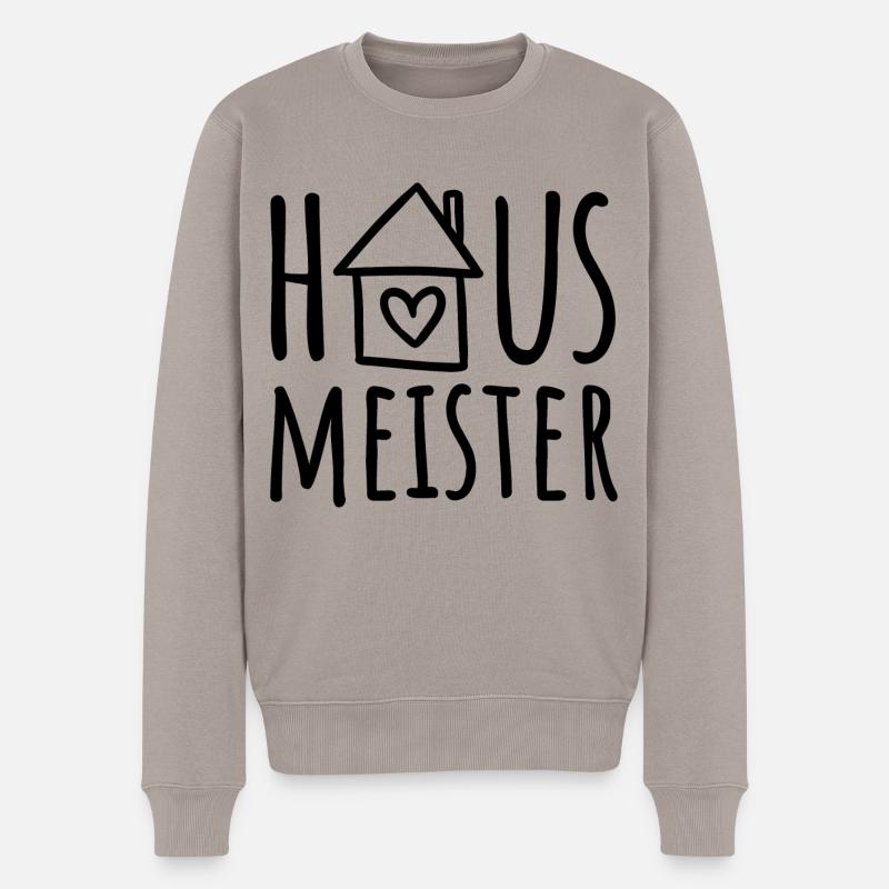 Hausmeister - Männer Premium Bio Pullover - Taupe