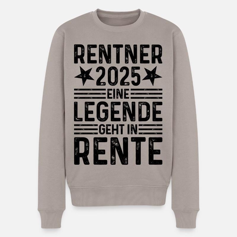 Rentner 2025 Eine Legende geht in Rente - Männer Premium Bio Pullover - Taupe