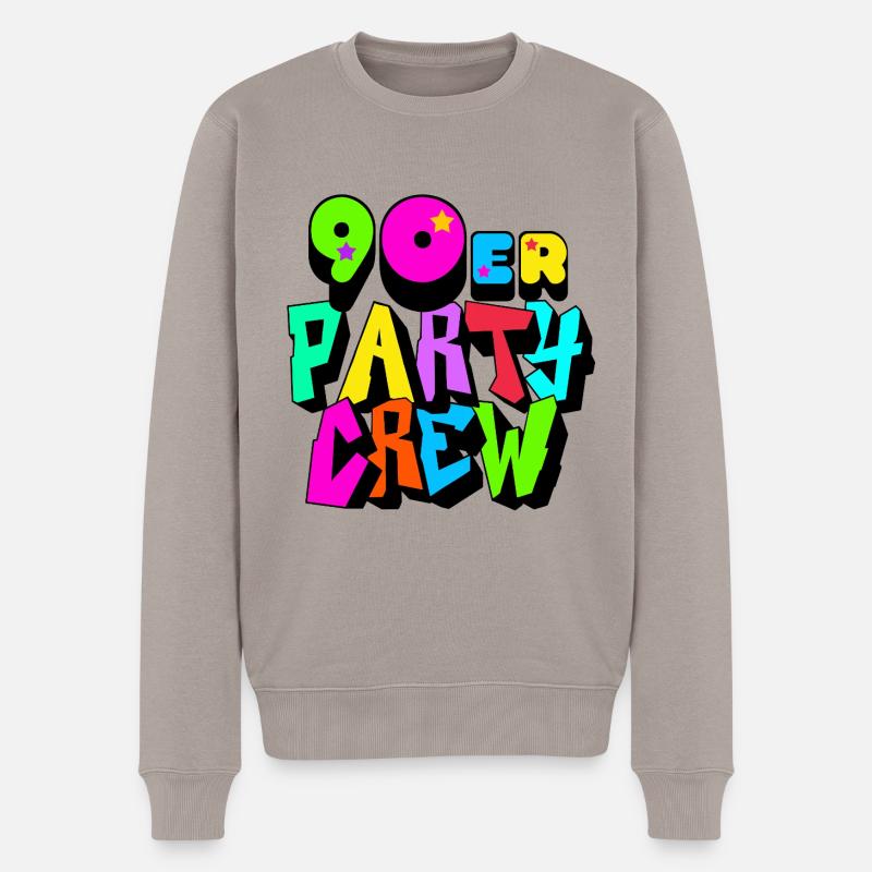 90er Party , Mottoparty , Designed by monza man - Männer Premium Bio Pullover - Taupe
