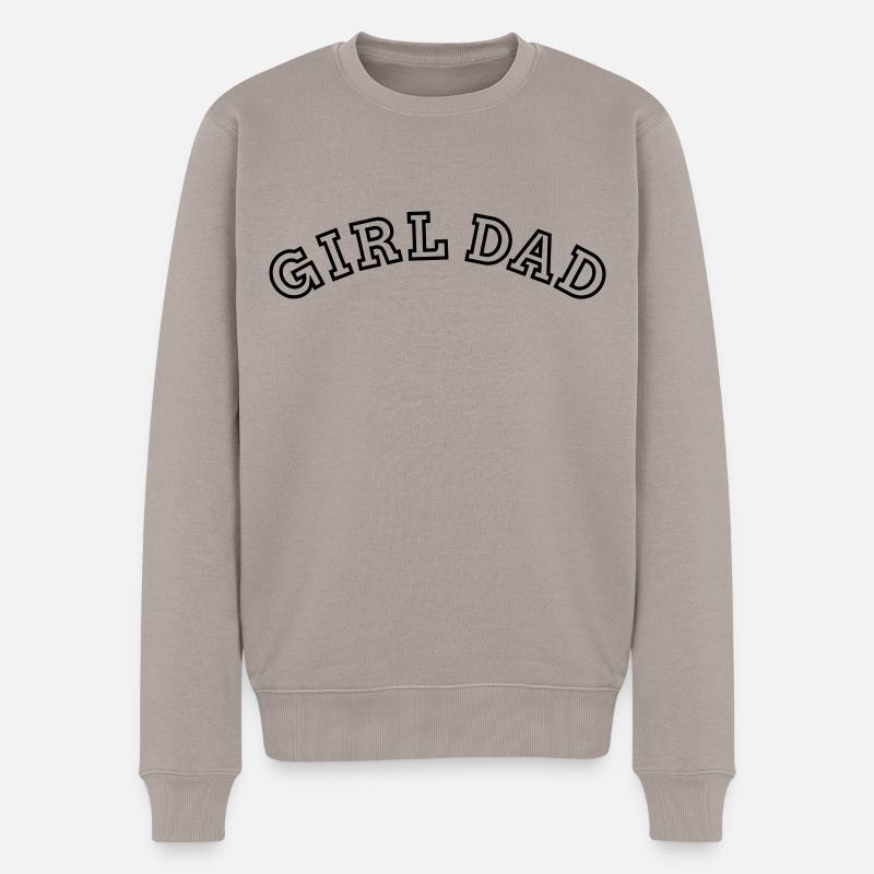 Girl Dad Vater einer Tochter Papa Vatertag - Männer Premium Bio Pullover - Taupe