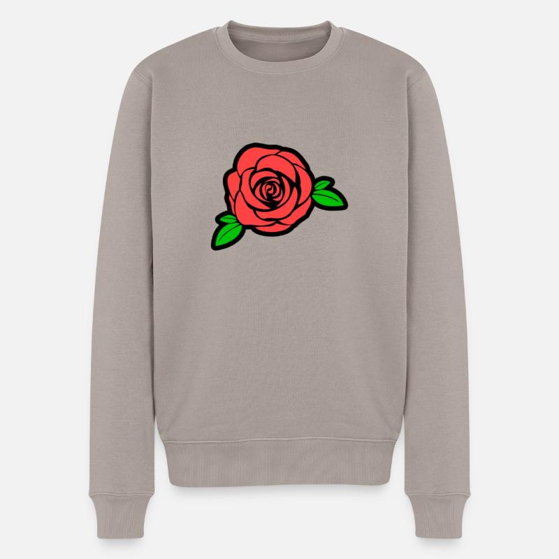 Rose - Männer Premium Bio Pullover - Taupe
