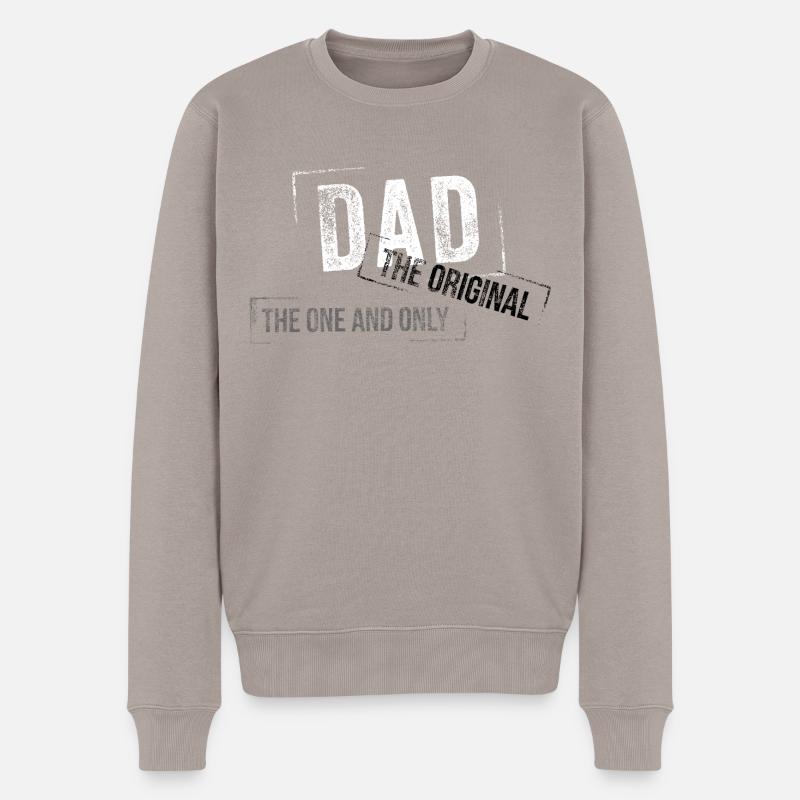 Papa Vater Dad Daddy Geschenk - Männer Premium Bio Pullover - Taupe