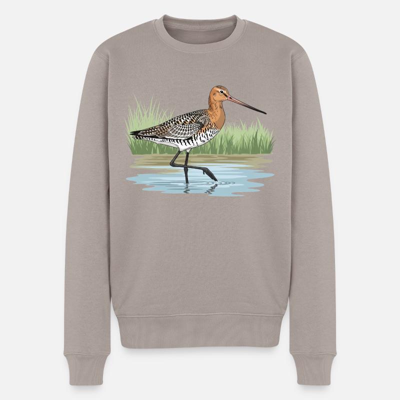 Uferschnepfe Limosa Limosa Watvogel - Männer Premium Bio Pullover - Taupe