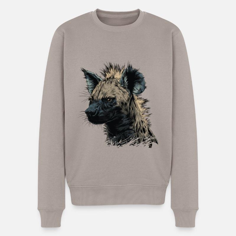 Punkrock Hyäne - Männer Premium Bio Pullover - Taupe