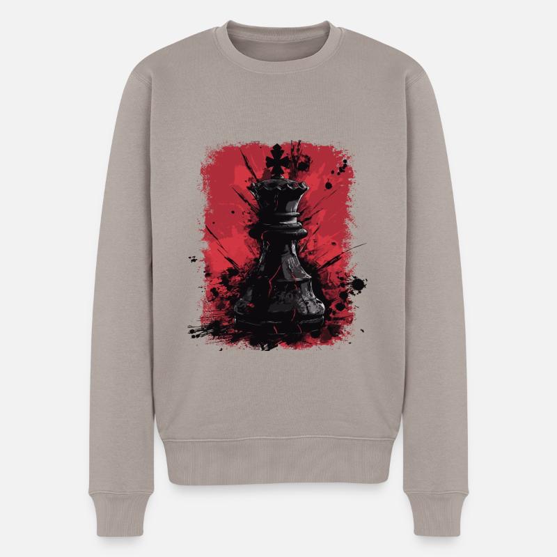 Pièce d’échecs roi - Pull Premium bio Homme - taupe