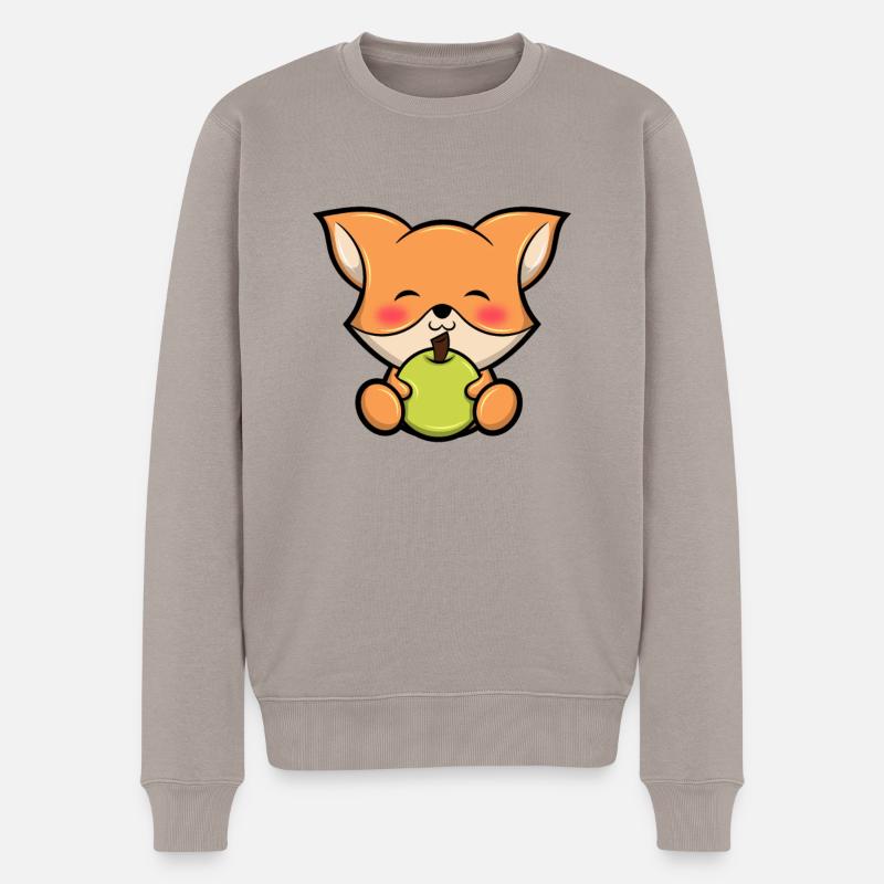 Cute Fox Mignon Renard Renard Graphique - Pull Premium bio Homme - taupe