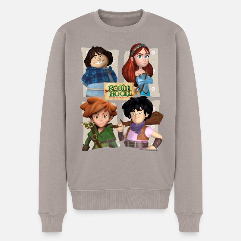 Robin Hood Tuck Marian Robin Und Little John - Männer Premium Bio Pullover - Taupe