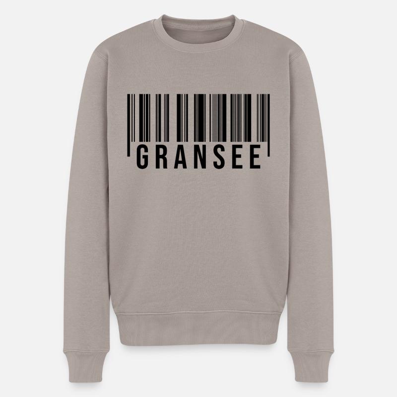Gransee Strichcode - Männer Premium Bio Pullover - Taupe