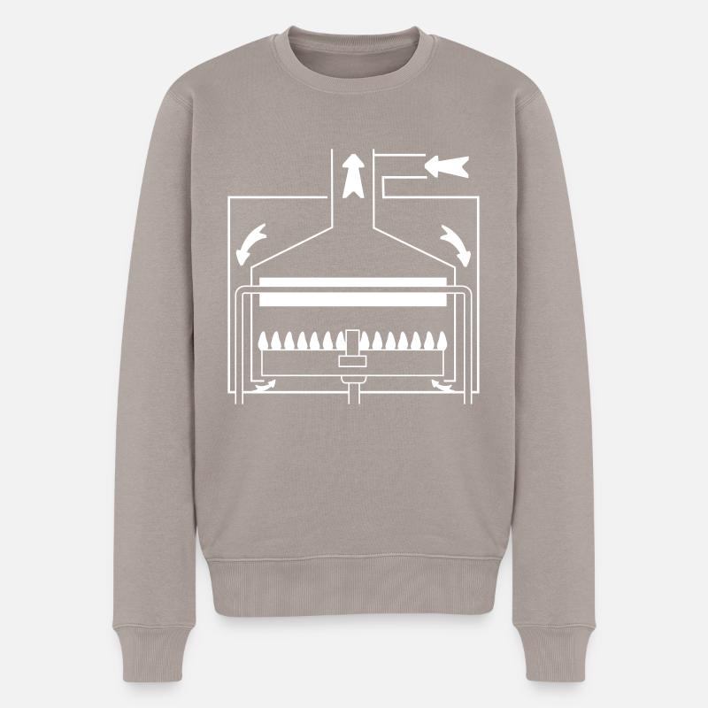 Heizkessel - Männer Premium Bio Pullover - Taupe