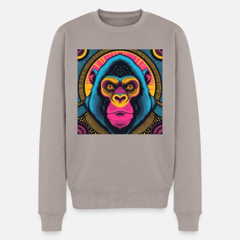 Elektrischer Gorilla - Männer Premium Bio Pullover - Taupe