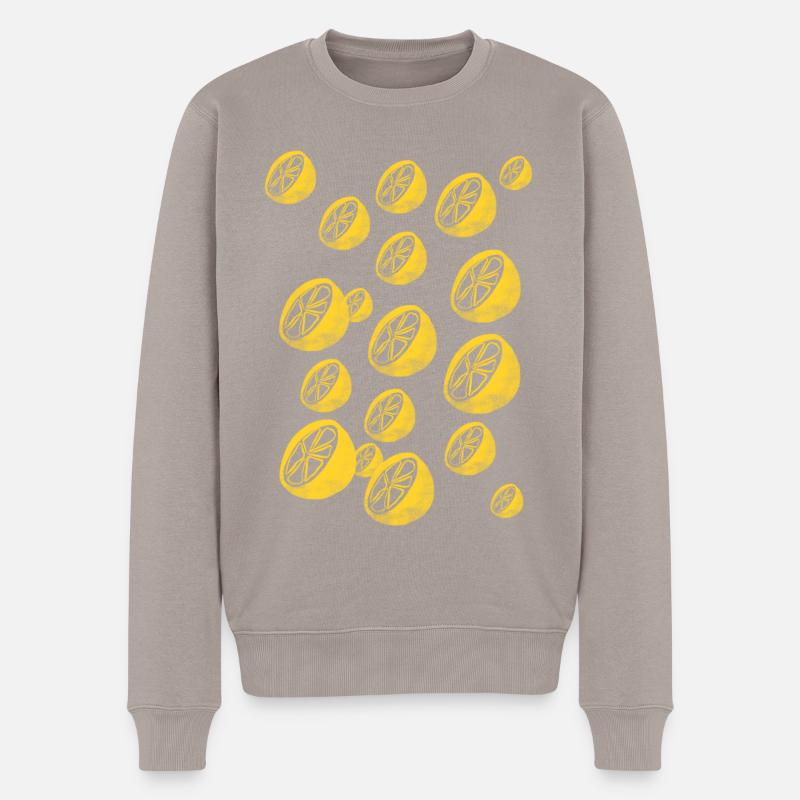 Zitronen - Männer Premium Bio Pullover - Taupe
